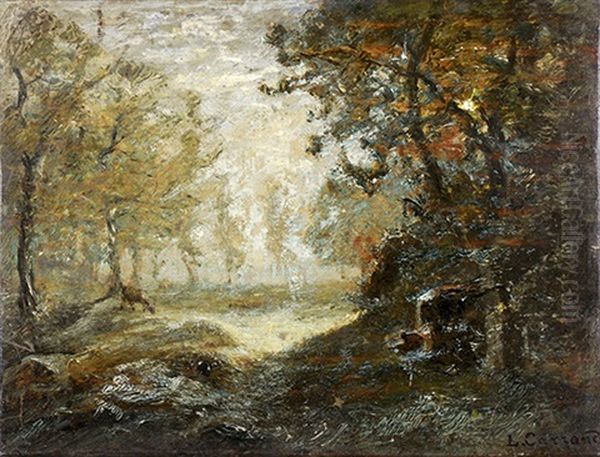 La Clairiere Et Esquisse (recto-verso) Oil Painting by Louis-Hilaire Carrand