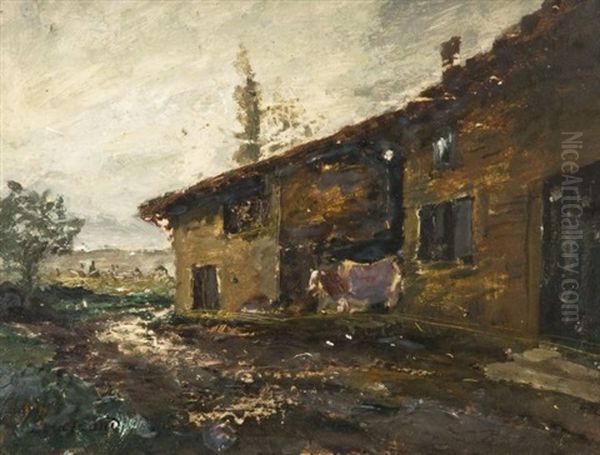 Paysage A La Maison Oil Painting by Louis-Hilaire Carrand