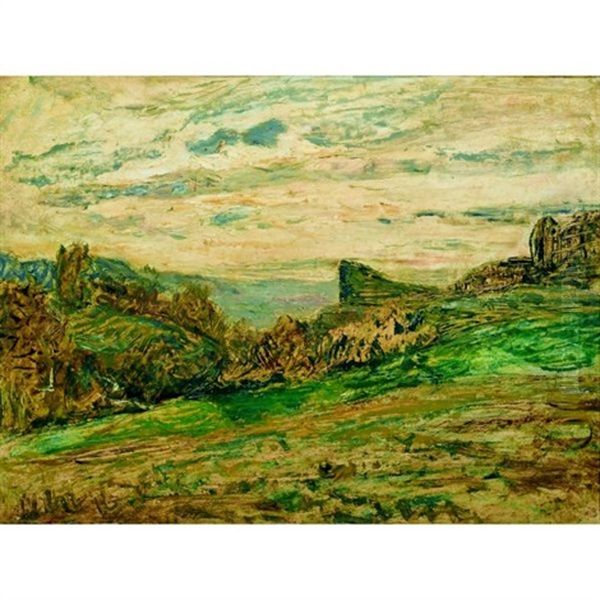 Paysage (study) Oil Painting by Louis-Hilaire Carrand