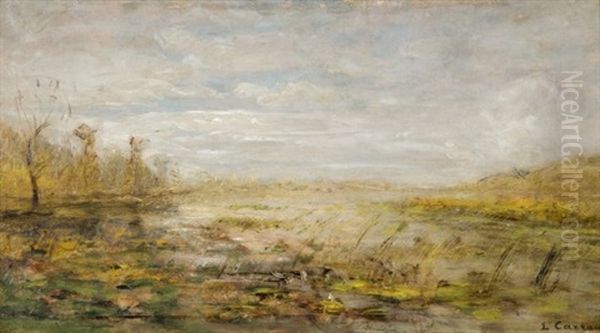 Marais Dans Les Dombes Oil Painting by Louis-Hilaire Carrand