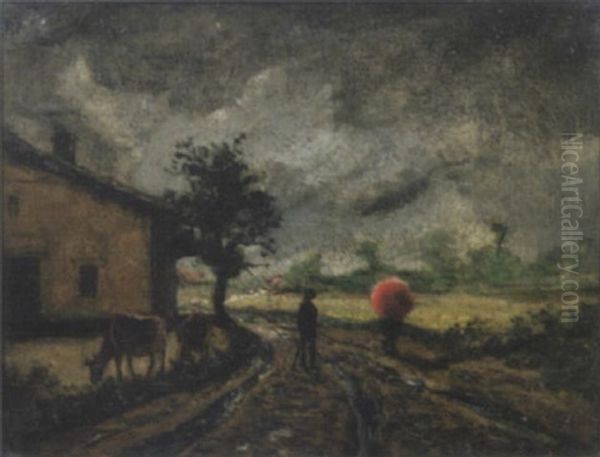 L'orage Oil Painting by Louis-Hilaire Carrand