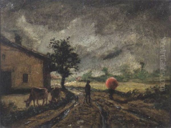 L'orage Oil Painting by Louis-Hilaire Carrand