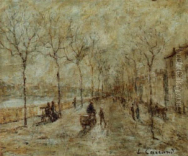 Allee In Lyon Oil Painting by Louis-Hilaire Carrand