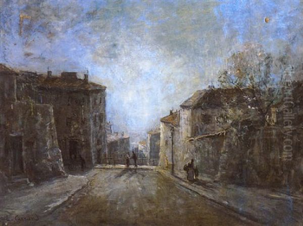 Les Pentes De La Croix Rousse Animees Oil Painting by Louis-Hilaire Carrand