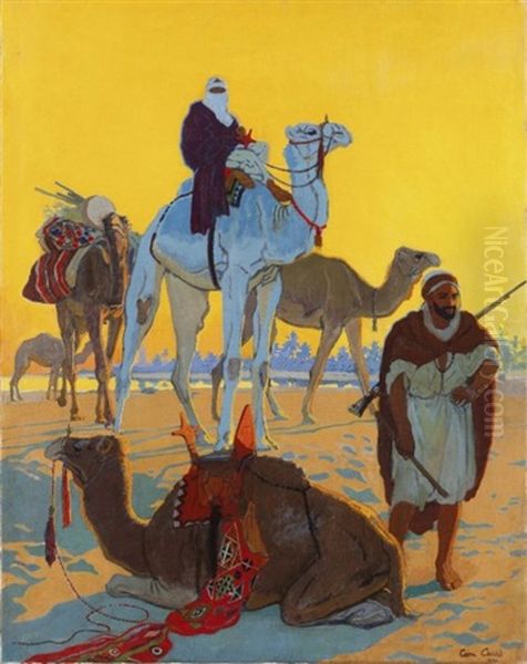 Touaregs Dans Le Desert Oil Painting by Leon Carre