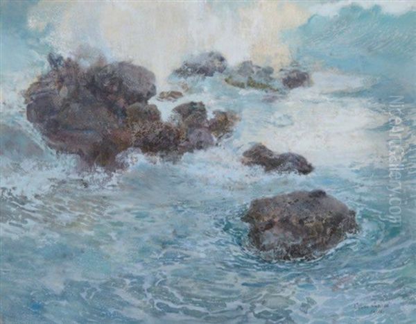 Rochers Dans La Mer Oil Painting by Leon Carre