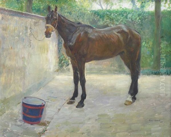 Cheval Au Pansage Oil Painting by Leon Carre