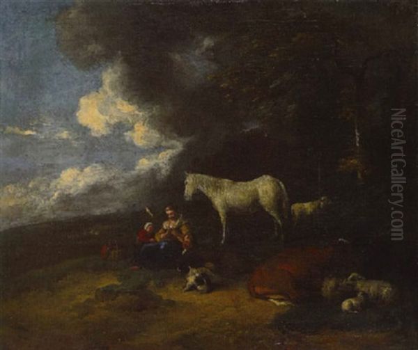 Scene Champetre Oil Painting by Michiel (Carree) Carre