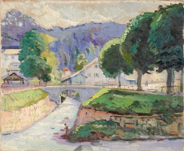 Sallanches (haute Savoie) Oil Painting by Raoul Carre