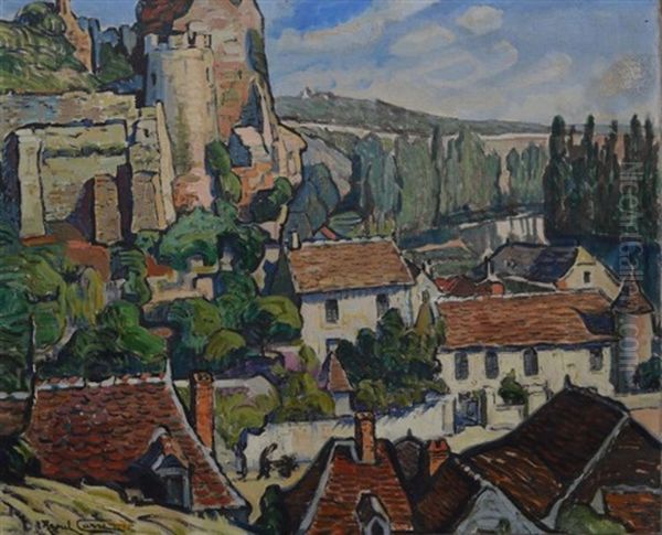 Village Et Fortifications A La Riviere Oil Painting by Raoul Carre