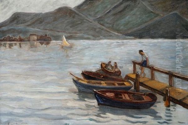 Matinee Sur Le Lac D'annecy Oil Painting by Raoul Carre