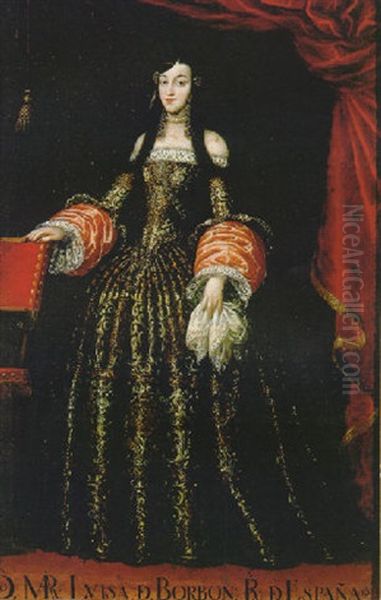 Retrato De Dona Maria Luisa De Borbon Oil Painting by Juan Carreno De Miranda