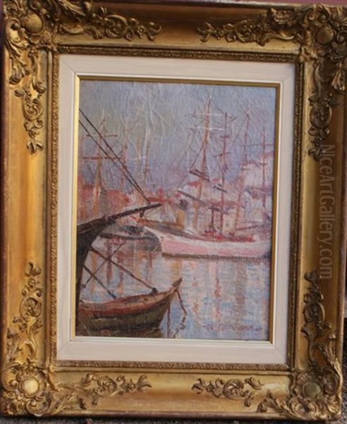 Port De Marseille Oil Painting by Augustin Carrera