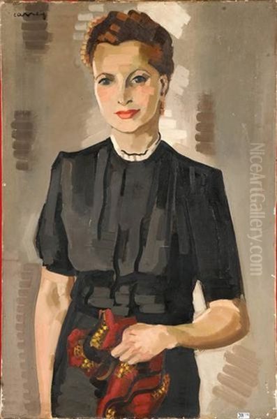 Portrait De Dame Oil Painting by Georges Carrey