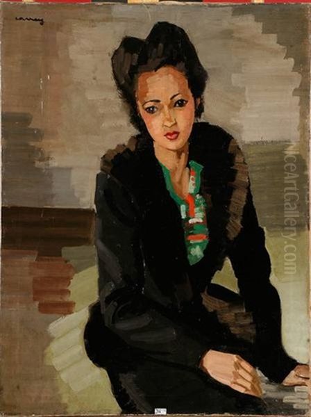 Portrait De Dame Oil Painting by Georges Carrey