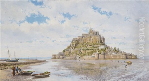 Mont St. Michel, Normandy Oil Painting by John Mulcaster Carrick