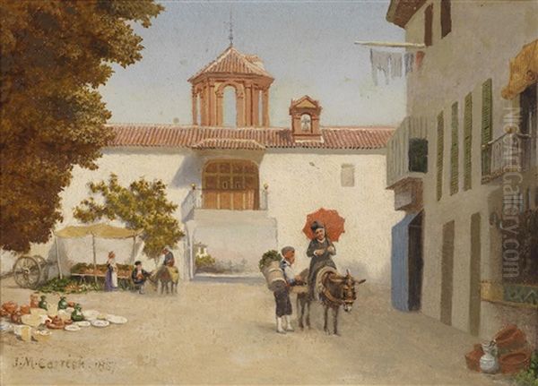 Zwei Ansichten Bei Granada (2 Works) Oil Painting by John Mulcaster Carrick