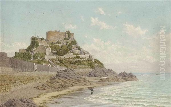 Mont Orgueil Castle, Jersey Oil Painting by John Mulcaster Carrick