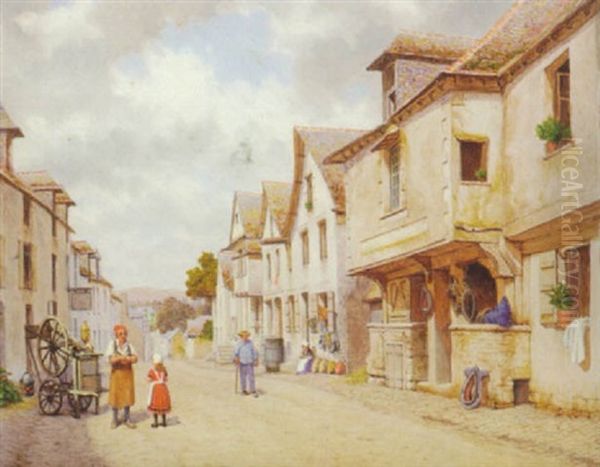 At Josselin, Brittany Oil Painting by John Mulcaster Carrick