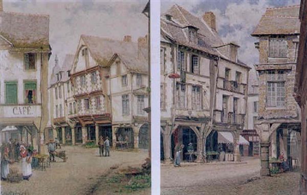 A Street In Dinan Oil Painting by John Mulcaster Carrick