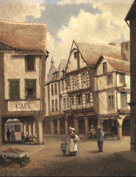 Dinan, Brittany Oil Painting by John Mulcaster Carrick