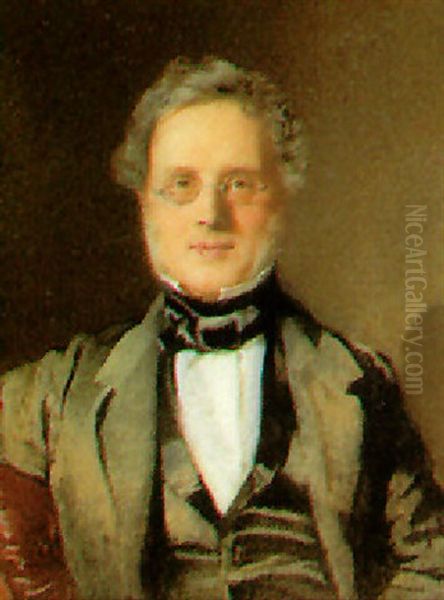 Fine Portrait Of A Gentleman (william Doeg?) Oil Painting by Thomas Heathfield Carrick