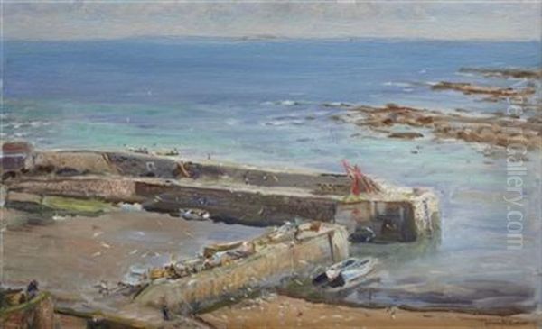 Crail Harbour Oil Painting by William Arthur Carrick