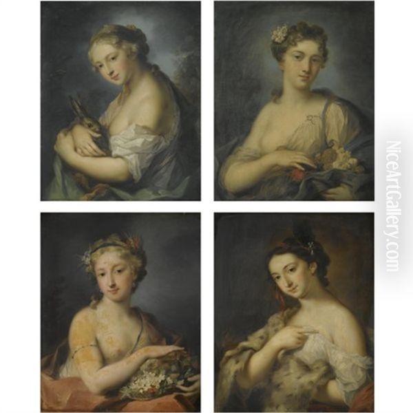 The Four Seasons (set Of 4) Oil Painting by Rosalba Carriera