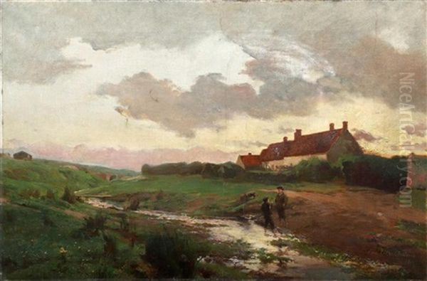 Paysage Oil Painting by Louis Robert Carrier-Belleuse