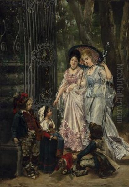 The Young Performers Oil Painting by Louis Robert Carrier-Belleuse