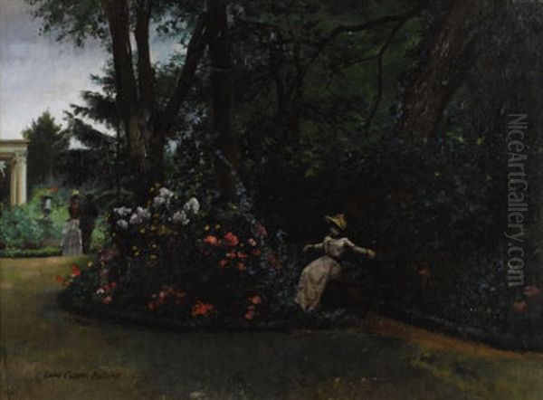 A Rest In The Garden Oil Painting by Louis Robert Carrier-Belleuse