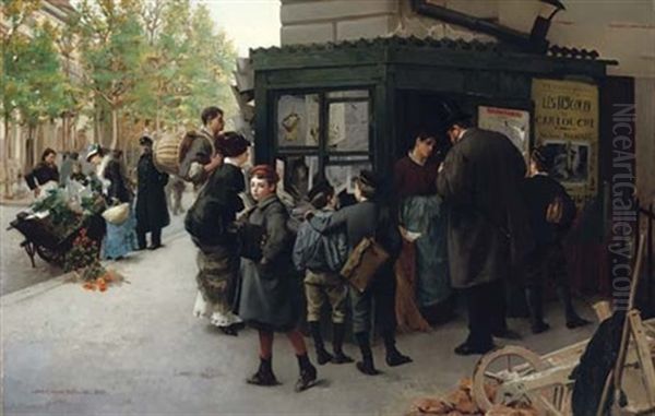 Le Bouquiniste - The Bookseller Oil Painting by Louis Robert Carrier-Belleuse