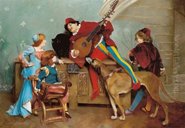 Der Troubadur Oil Painting by Louis Robert Carrier-Belleuse