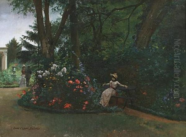 Rest In The Garden Oil Painting by Louis Robert Carrier-Belleuse