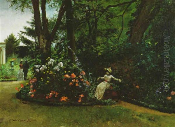 Afternoon Repose In The Park Oil Painting by Louis Robert Carrier-Belleuse