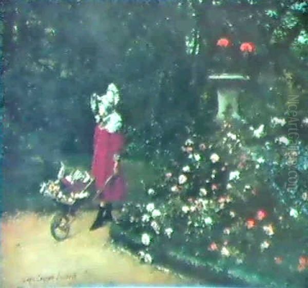 A Stroll In The Park Oil Painting by Louis Robert Carrier-Belleuse