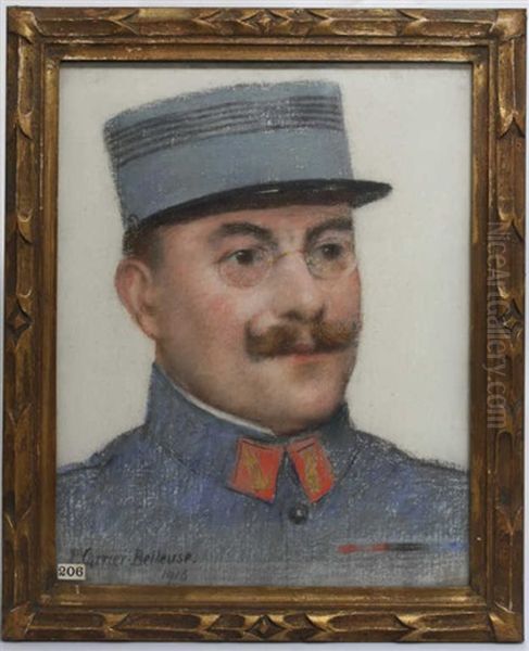 Colonel Lallemand Oil Painting by Pierre Carrier-Belleuse