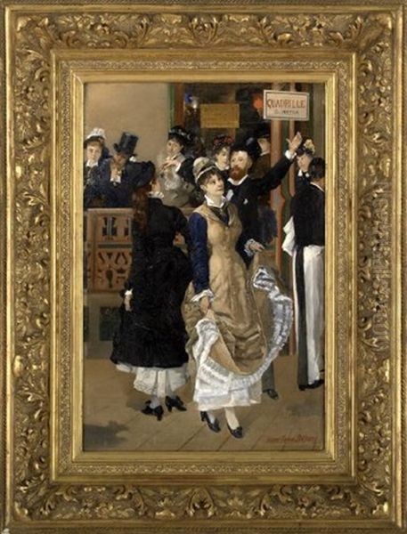 La Piste Du Bal, Quadrille Metra Oil Painting by Pierre Carrier-Belleuse