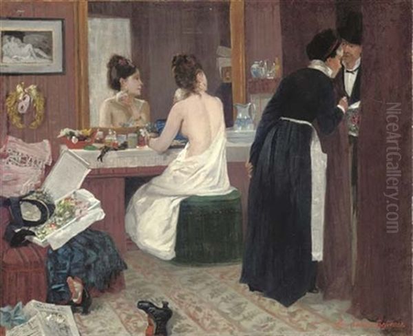 Backstage Oil Painting by Pierre Carrier-Belleuse