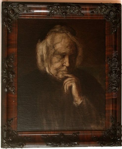 Portrait Of The Artist's Model Oil Painting by Eugene Carriere