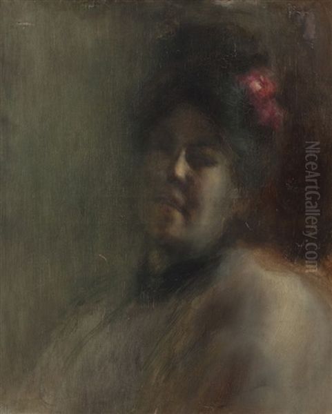 Portrait Of A Lady Oil Painting by Eugene Carriere