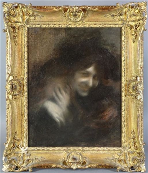 Jeune Fille Et Sa Mere Oil Painting by Eugene Carriere