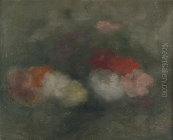 Weise, Rote, Gelbe Blumen Oil Painting by Eugene Carriere