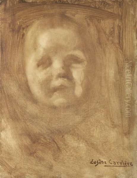 Portrait De Bebe Oil Painting by Eugene Carriere