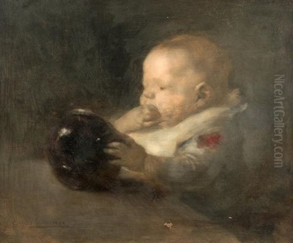 L'enfant Au Bol Oil Painting by Eugene Carriere