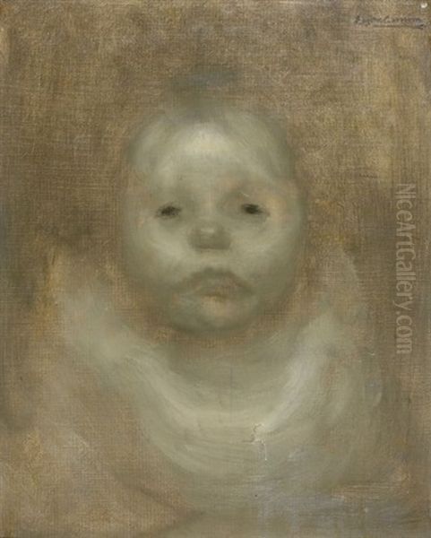 Portrait D'enfant (arsene Carriere?) Oil Painting by Eugene Carriere