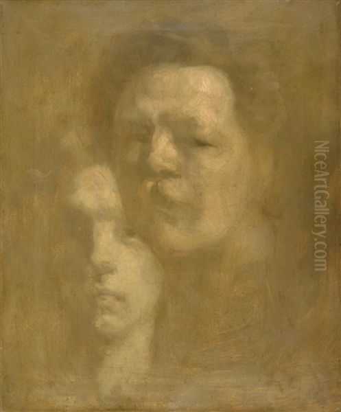 Autorretrato Y Mujer Oil Painting by Eugene Carriere