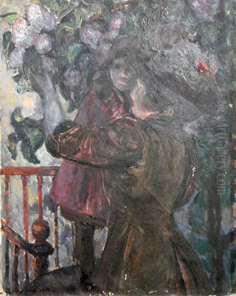 Deux Femmes Dans Un Jardin by Eugene Carriere