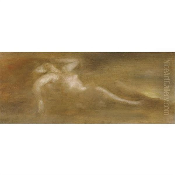 Reclining Figure Oil Painting by Eugene Carriere