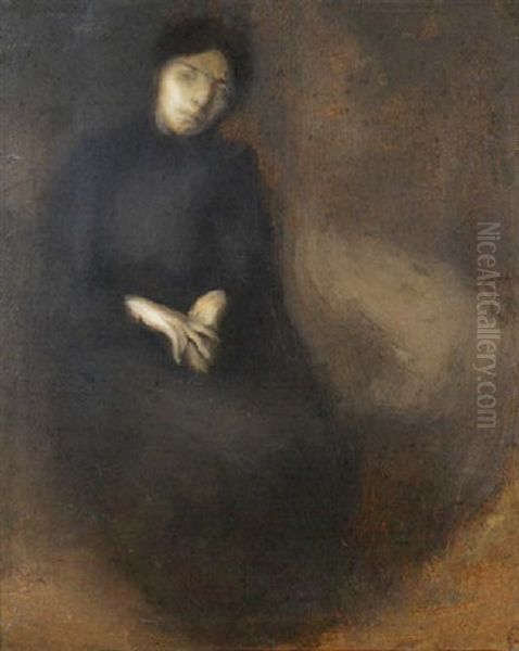 Femmes Assise Oil Painting by Eugene Carriere